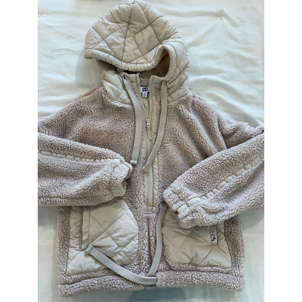 JoyLab Quilted Sherpa Hooded Jacket XS